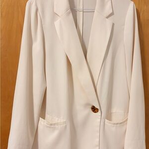 Topshop Cream Blazer with Tortoise Button